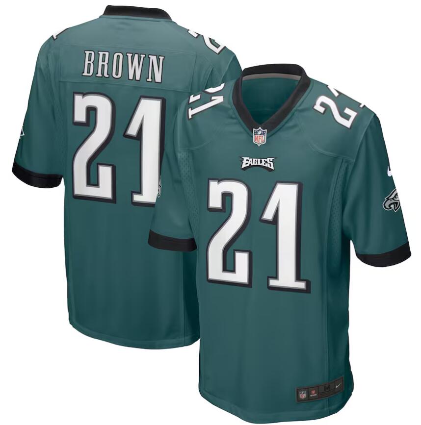 Men Philadelphia Eagles #21 Sydney Brown Midnight Green Game 2024 Nike NFL Jersey->nfl t-shirts->Sports Accessory